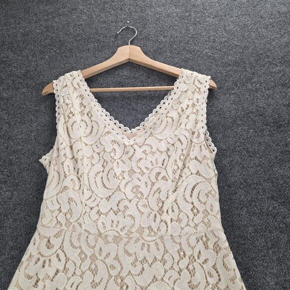 Altar'd State Dress Womens Medium Ivory Lace Fit & Flare Sleeveless V Neck Boho - Picture 6 of 12